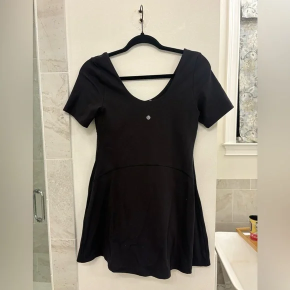 lululemon Align™ Short-Sleeve Dress with built in shorts in the color black - Picture 5 of 6